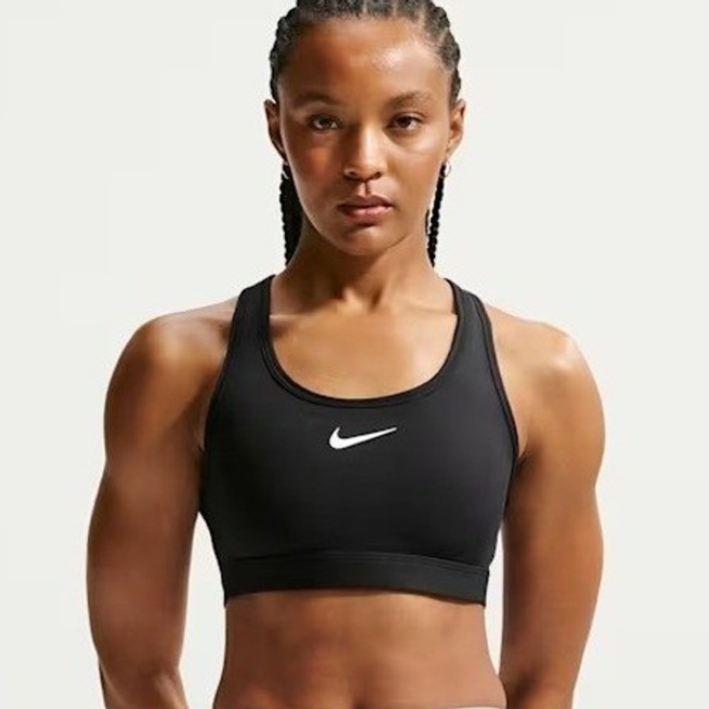 BNWT Nike Swoosh Medium Support Black Padded Sports Bra
